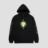 HUF X CYPRESS HILL BLUNTED COMPASS HOODIE BLACK