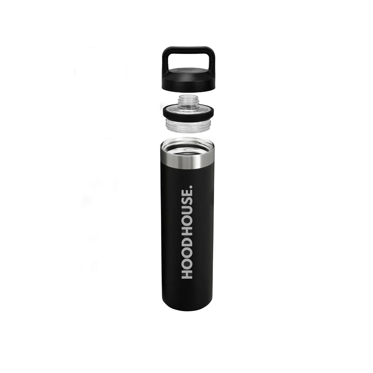 HOOD HOUSE FLASK BOTTLE 600ML BLK
