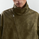 MOCHA "WINDY" PU LEATHER JACKET