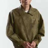 MOCHA "WINDY" PU LEATHER JACKET