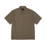 HUF STRETCH MICRO PLAID SHIRT CLAY