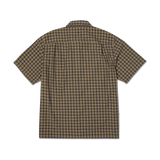 HUF STRETCH MICRO PLAID SHIRT CLAY