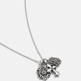 CAS DEIÀ CENTRAL CROSS NECKLACE SILVER