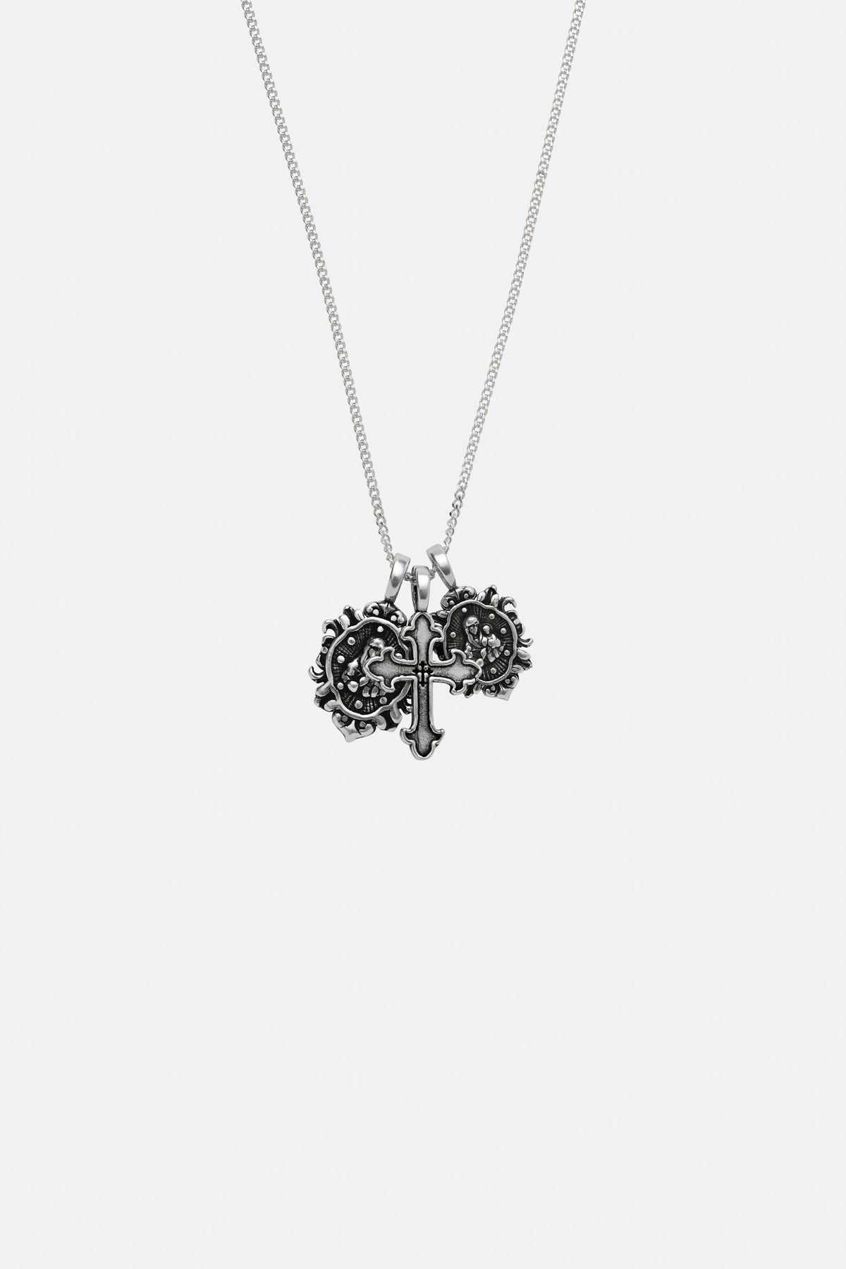 CAS DEIÀ CENTRAL CROSS NECKLACE SILVER