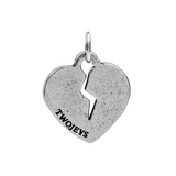 TwoJeys Broken Heart Charm Silve