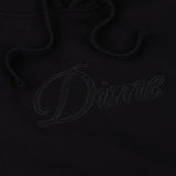 DIME MIDWEIGHT FLEECE CURSIVE LOGO HOODIE BLACK