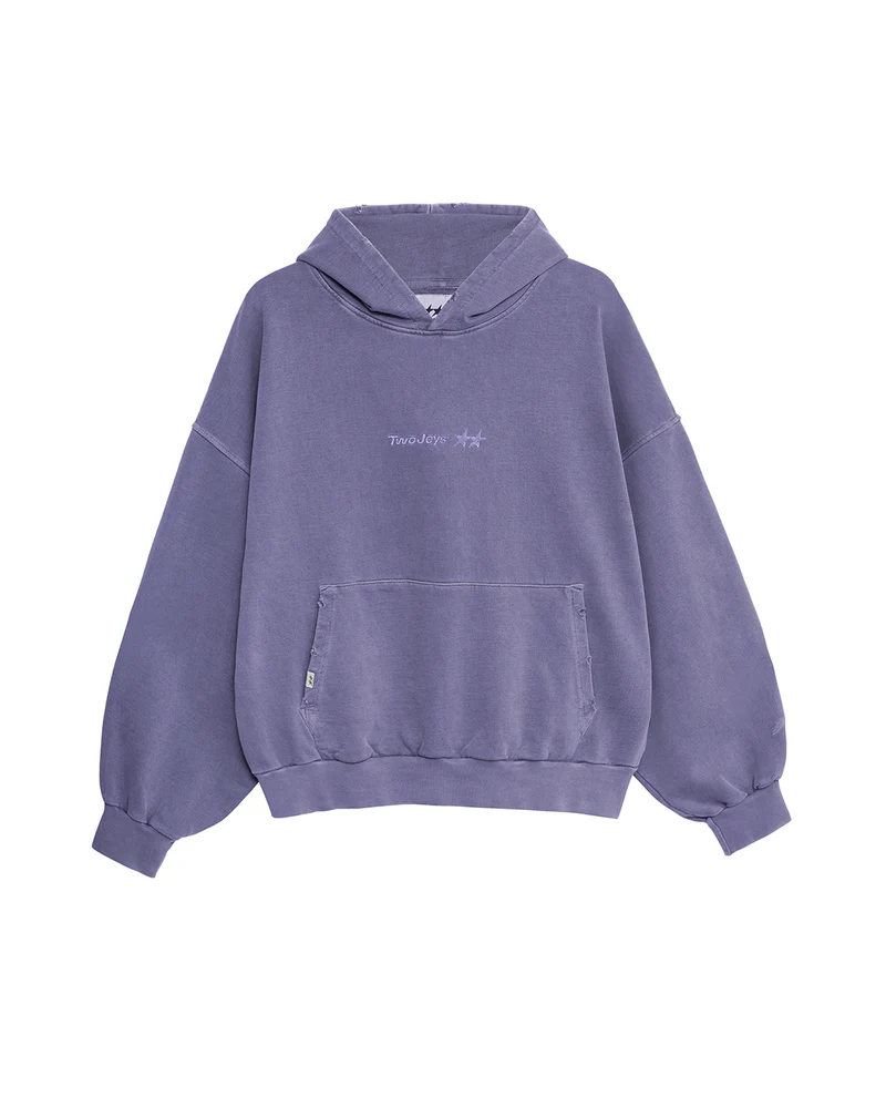 Two Jeys Pigment Dyed Purple Icon Hoodie