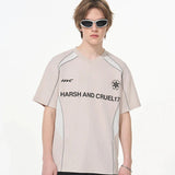 HARSH AND CRUEL SPLICED JERSEY LOGO TEE GRY