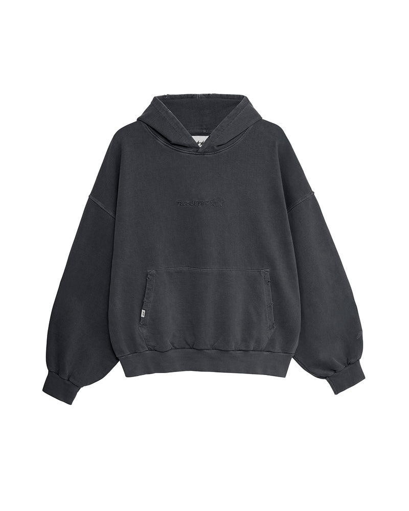 Two Jeys Stone Washed Black Hoodie